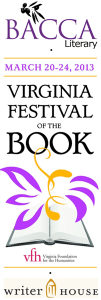 BACCA logo with Virginia Festival of the Book and WriterHouse logos