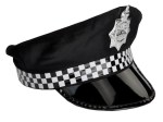 a police hat with checkered band
