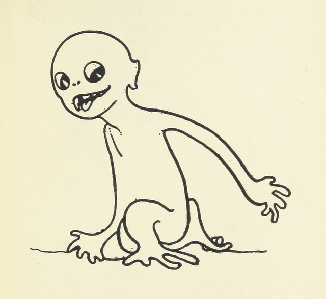 drawing of an alien-looking creature the bully