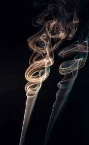 Image of smoke rising in a vortex