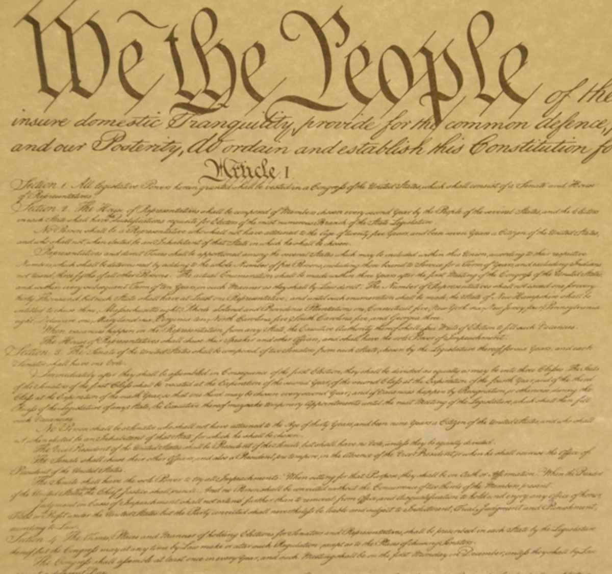 The beginning of the US Constitution